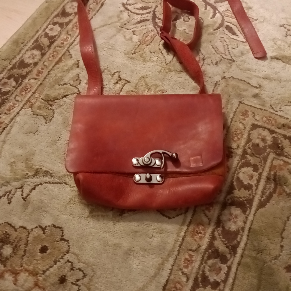 Genuine leather crossbody purse
